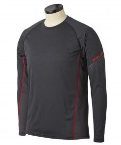 Cheapest ❤️ Bauer Essential Youth Long Sleeve Base Layer Top - Dark Grey (2019) 👏