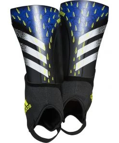 Promo 💯 Adidas Predator Match Soccer Shin Guards - Black/White/Yellow 👏