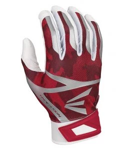 New 🔔 Easton Z7 Hyperskin Youth Baseball Batting Gloves - White / Red Basecamo ⌛