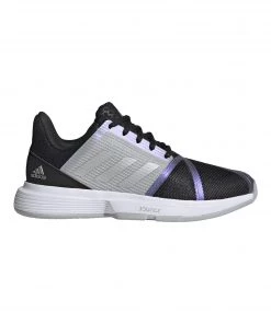Best Sale ⭐ Adidas Courtjam Bounce Women's Tennis 👟 Shoes - Black/Silver/Grey 🔥