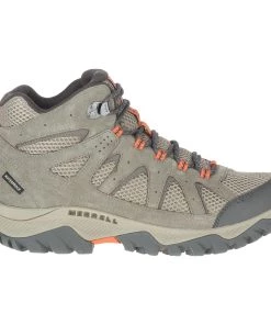 Outlet ✨ Merrell Oakcreek Mid Men's Waterproof Hiking Boots - Boulder/Apricot 🛒