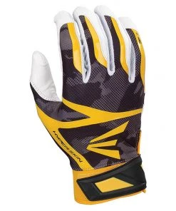 Promo 🛒 Easton Z7 Hyperskin Baseball Batting Gloves - White / Black / Gold Basecamo 🧨
