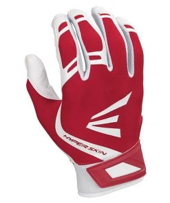 Best Pirce 🧨 Easton ZF7 VRS Hyperskin Women's Fastpitch Batting Gloves - White / Red 🔔