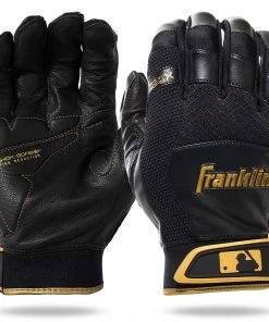 Wholesale ✔️ Franklin Shok-Sorb X Baseball Batting Gloves - Black/Gold ❤️