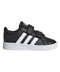 Flash Sale 🎁 Adidas Grand Court Youth 👟 Shoes - Black/White/White 🔥